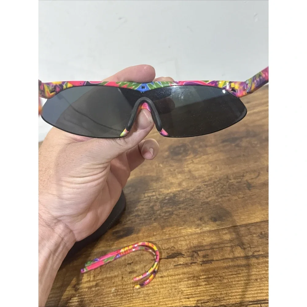 Vntg Bolle Microedge Sunglasses Wrap Pink Retro Running Y2K 2000s France
